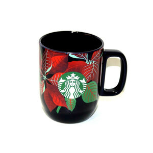 Starbucks 2020 Limited Edition Navy Blue Poinsettia Xmas Holiday Coffee Tea Mug